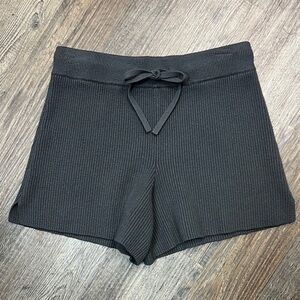 Abercrombie & Fitch Charcoal Gray Sweater Knit Drawstring Shorts Size XS